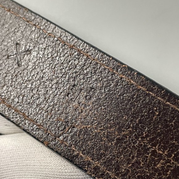 Coach # 3710 Rectangular Roller Brass Buckle Brown Leather Belt, Size 34/85 - Picture 11 of 12